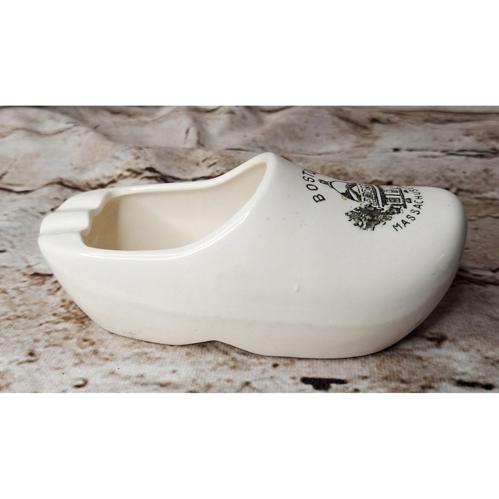 Ceramic Clog Ashtray Souvenir of Boston Massachusetts by Nanco Japan